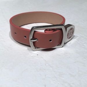 Salmon Color Leather Rustic Cuff bracelet